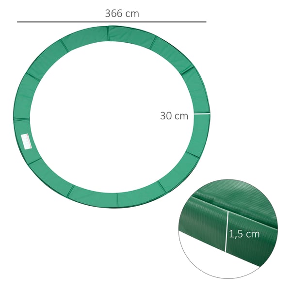 Trampoliinin tarvikkeet, 366 cm, Vihreä