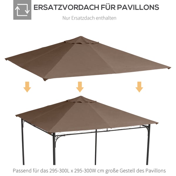 Pavillon erstatningsdug, 298x295 cm, brun