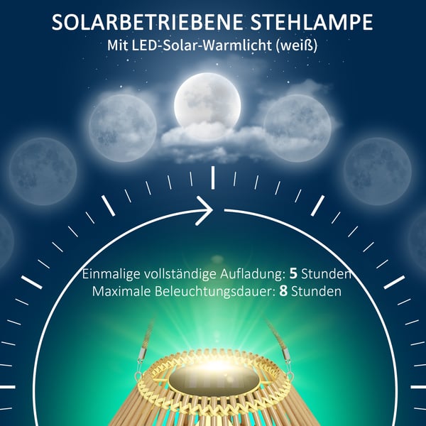 Solcellelampe, Trommedesign, 31x32 cm, Gul