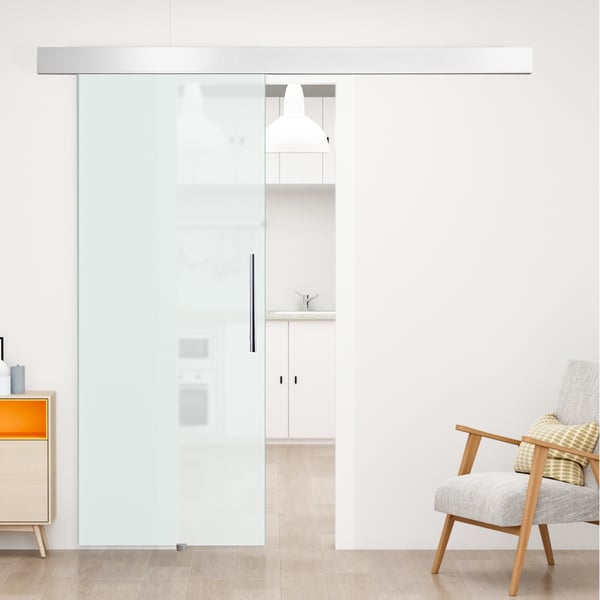 Skydedør, Frostet glas, 90x205 cm