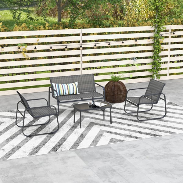 Trädgårdsmöbelset, 103x45 cm, Svart