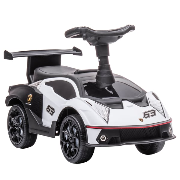 Ride-On bil, 67x28x38 cm, hvid og sort