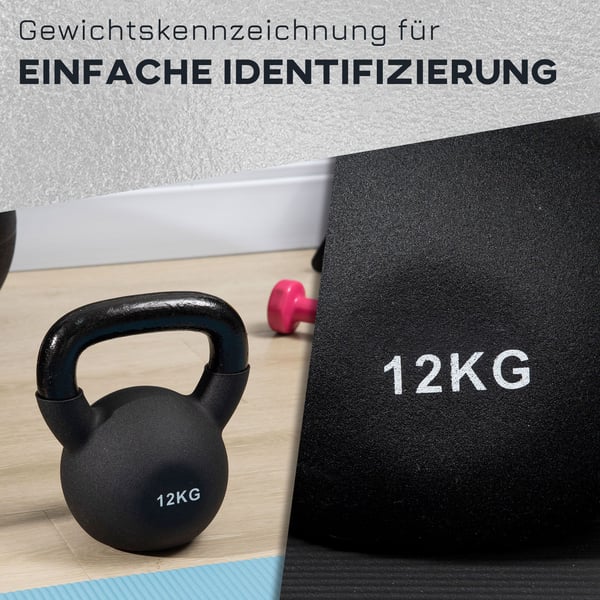 Kettlebell, 20x13x23 cm, Sort