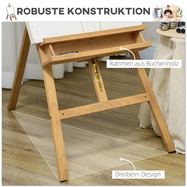 Trästaffli, 65x110x180-235 cm, Naturträ