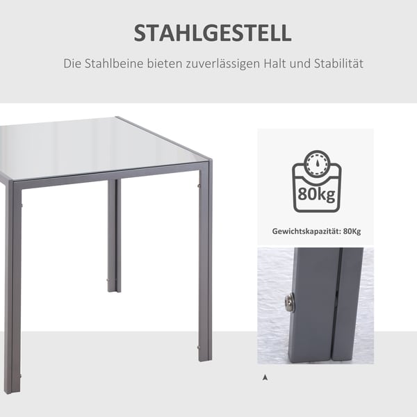Spisebord, 75x75x75 cm, Grå
