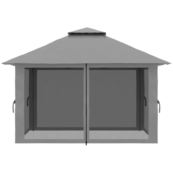 Sammenklappelig pavillon 392x392 cm mørkegrå