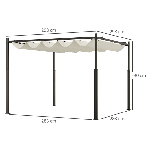 Pergola, 298x298x230 cm, Creme