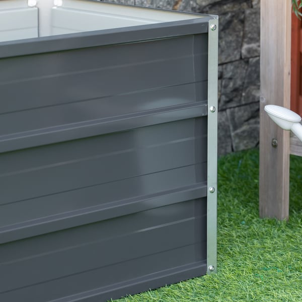 Højbeds plantekasse, 125x47x40 cm, Grå