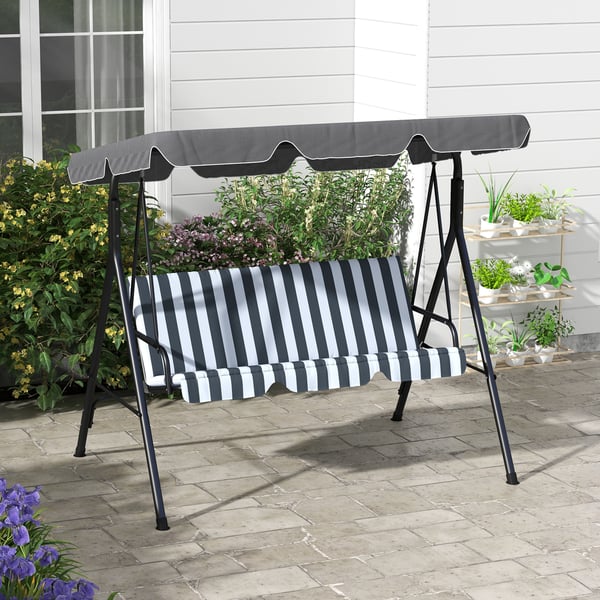 Ulkokeinu, 172x110x153 cm, Harmaa Valkoinen