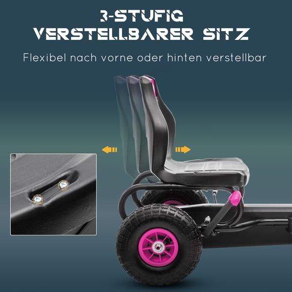 Go-kart, 121x58x61 cm, Pink