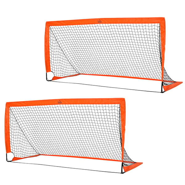 Fodboldmål sæt, 183x90x90 cm, orange