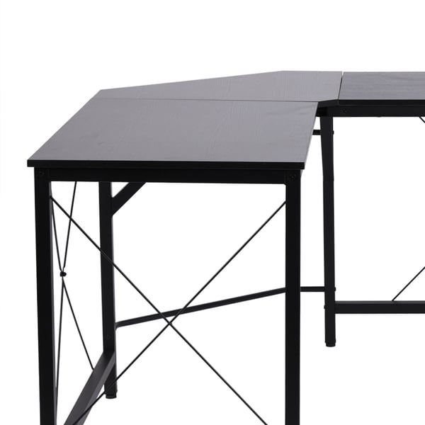 Hjørneskrivebord, 150x150x76 cm, Sort