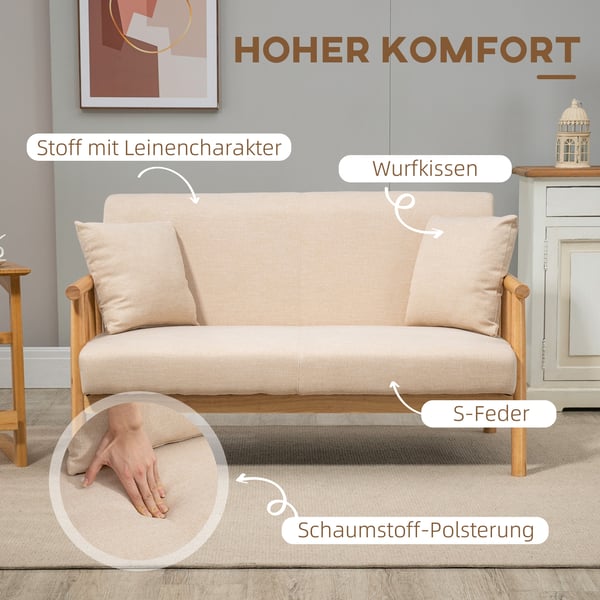 Sohva, 123x69x74 cm, Beige
