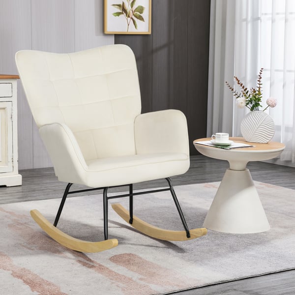 Keinuva tuoli, 98x71x101 cm, beige
