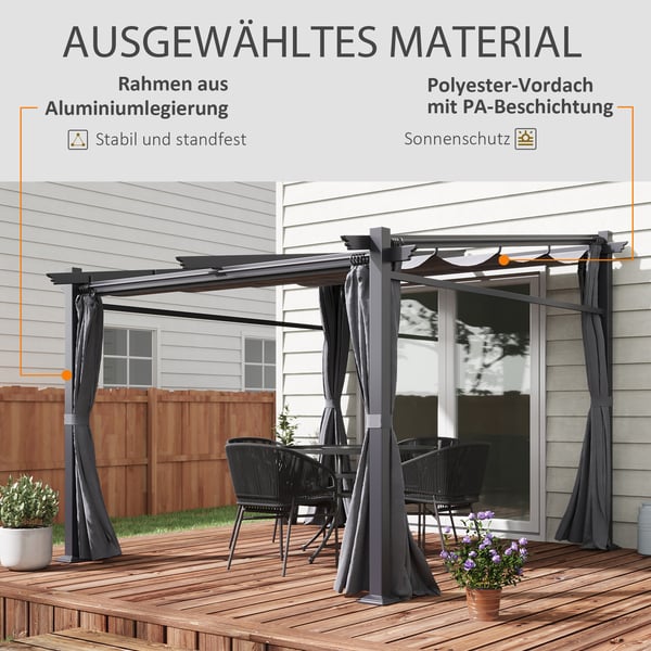 Pergola, 297x295x230 cm, Tummanharmaa