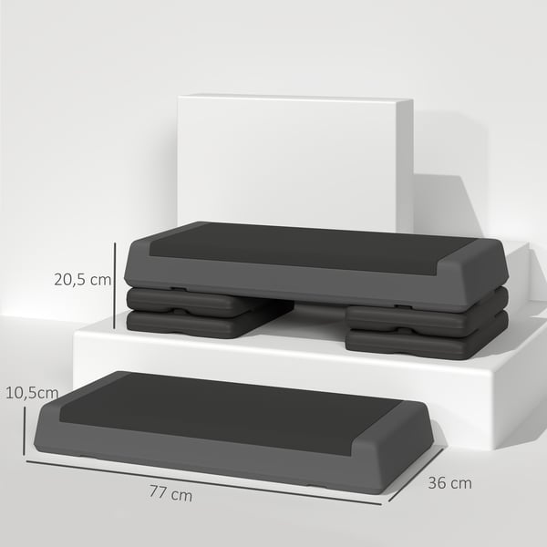 Aerobinen steppi, 77x36x10,5/15,5/20,5 cm, harmaa