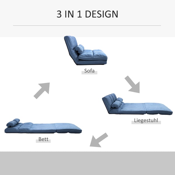 Gulvsofa, 102x73x60 cm, Blå