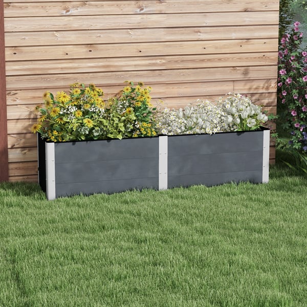 Hævet plantebed, 200x50x56 cm, grå