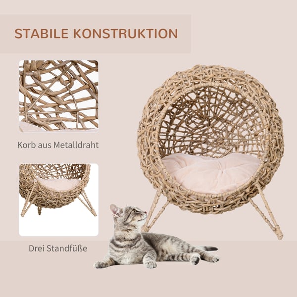 Kattehus, 52x58 cm, Beige