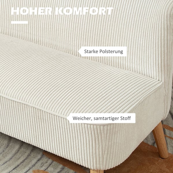 Soffa, 117x56,5x77 cm, Krämfärgad
