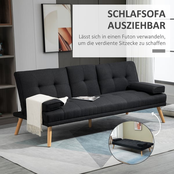 Soffa med sängfunktion, 181x77x78 cm, Grå