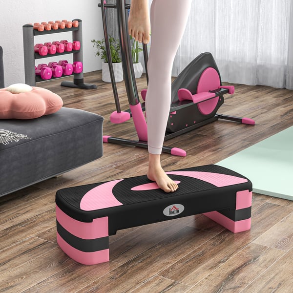 Aerobic Stepper, 80x31x20 cm, Sort Pink Grå