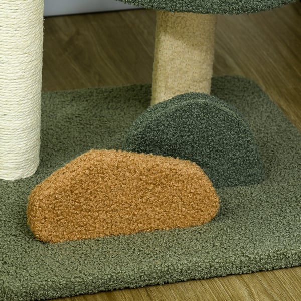 Kissan raapimispuu, 43x39x52 cm, vihreä ruskea beige