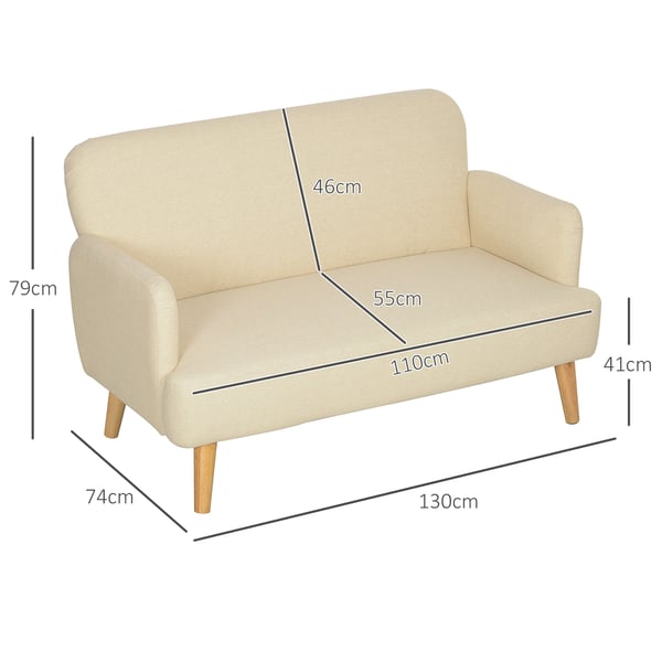 Soffa, 130x74x79 cm, Creme