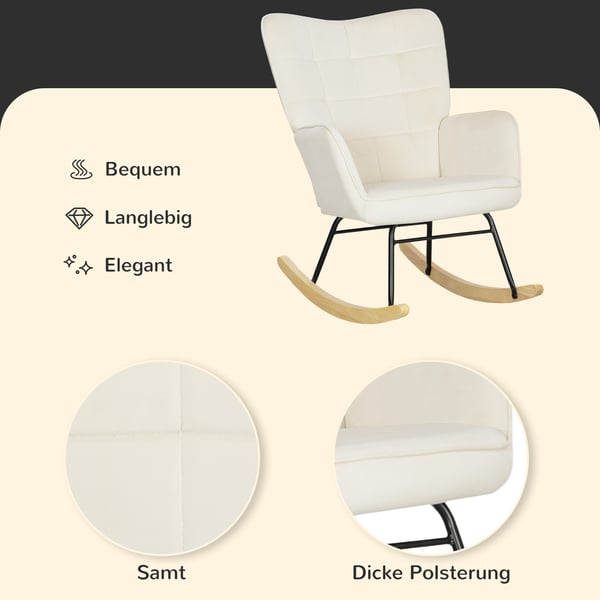 Keinuva tuoli, 98x71x101 cm, beige