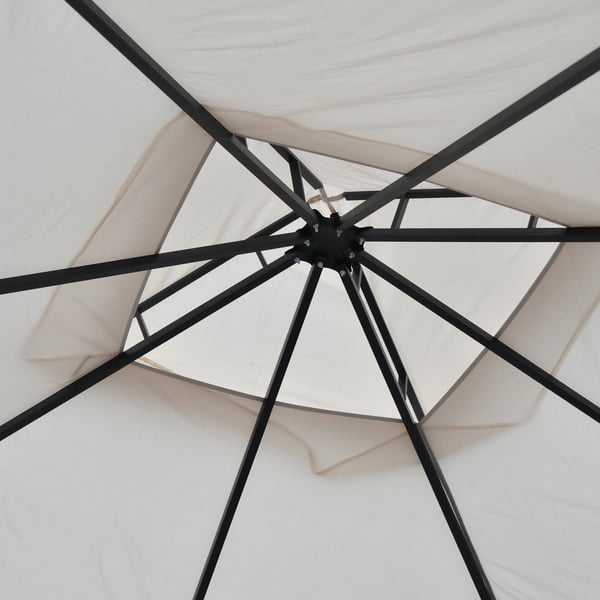 Puutarhapaviljonki, 295x295x275 cm, beige, musta
