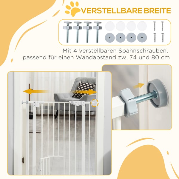 Dørport, 74-80x91,4 cm, Hvid