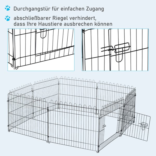 Hvalpelegegård, 71x61 cm, Sort, Metal