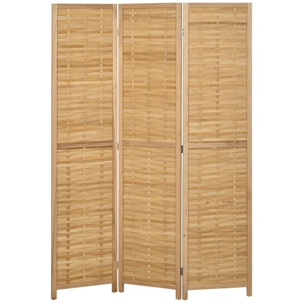 Rumdeler, foldbar bambusskærm, 120x170 cm, naturligt træ