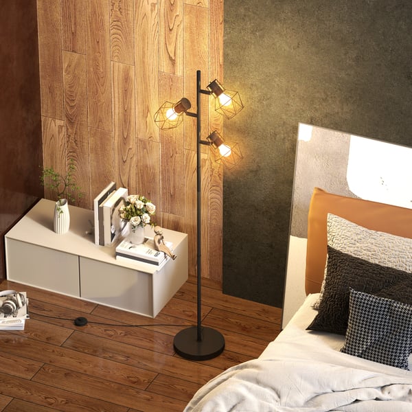 Gulvlampe, 41x28x169 cm, Sort