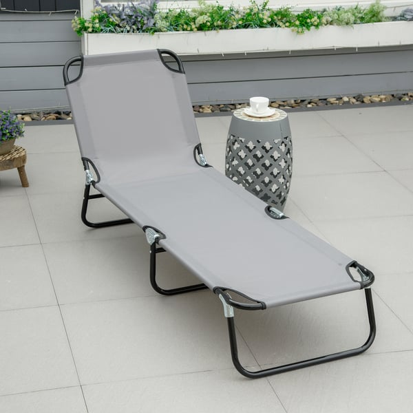 Solstol, 188x56x28 cm, Grå