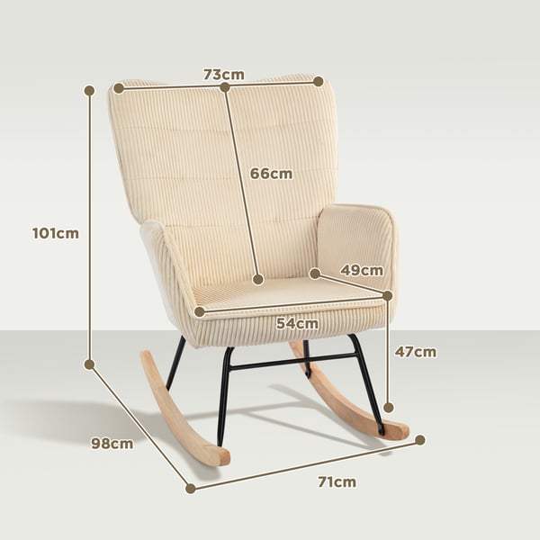 Gyngestol, 98x71x101 cm, Beige