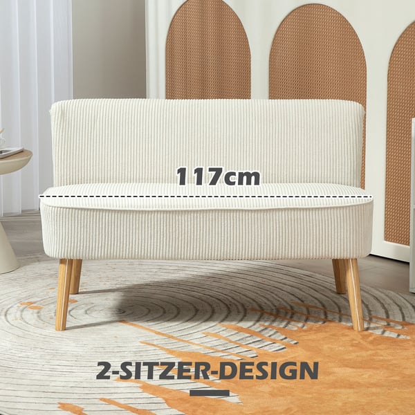 Soffa, 117x56,5x77 cm, Krämfärgad