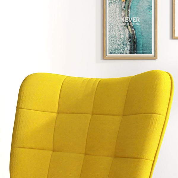Keinuva tuoli jalkarahilla, 64x89x90 cm, keltainen