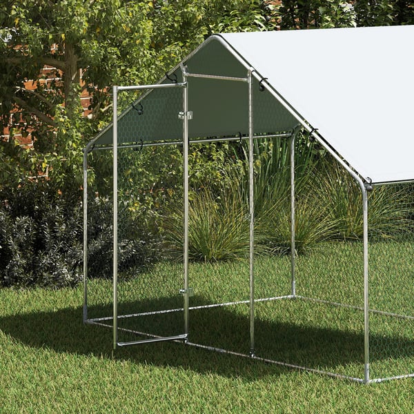 Chicken Run, 300x170x190 cm, Sølv