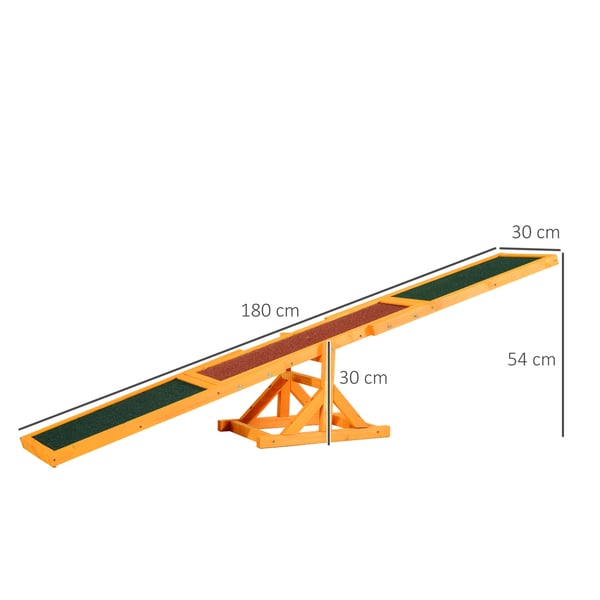 Hund Agility Vippe, 180x30x30 cm, Natur