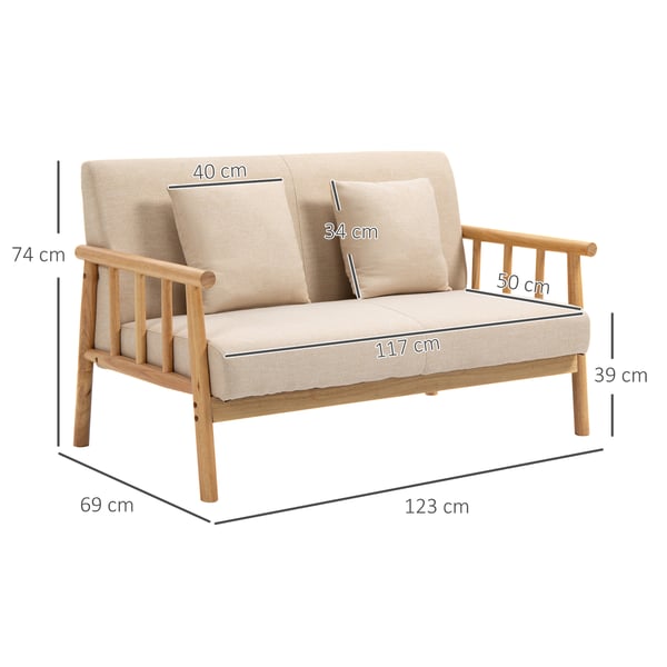 Sohva, 123x69x74 cm, Beige