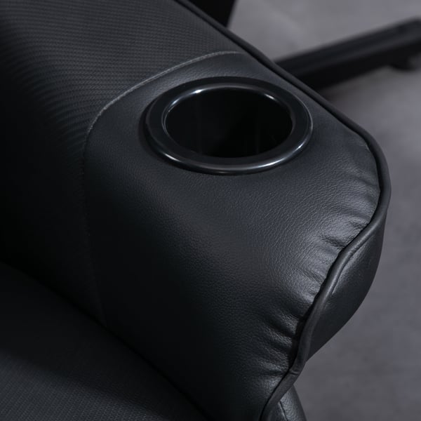 Gamingstol, Massagefunktion, Tilbagelænet ryglæn, Fodstøtte, 79,5x82,5x111,5 cm, Sort, Kunstlæder