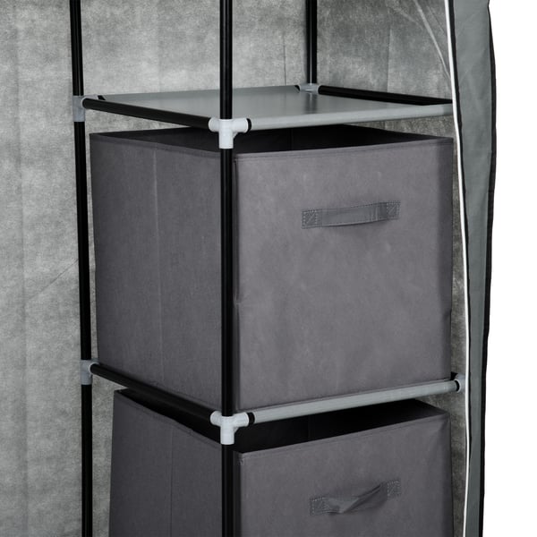 Stofskab, 102x42,5x162,5 cm, Mørkegrå