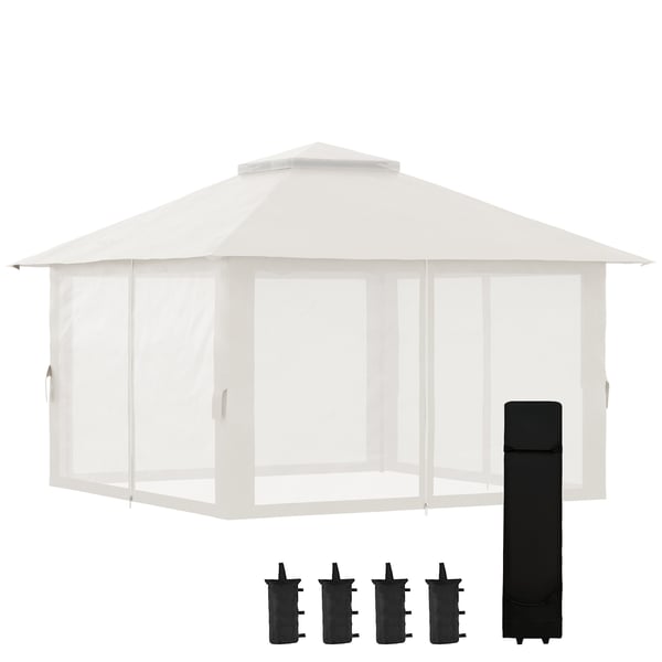 Sammenklappelig Pavillon, 392x392x283 cm, Creme