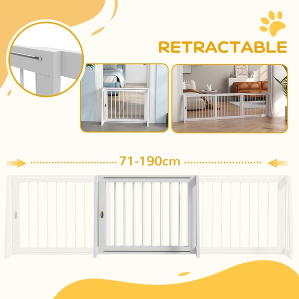 Hundegitter, 71-190x38,5x56 cm, Hvid