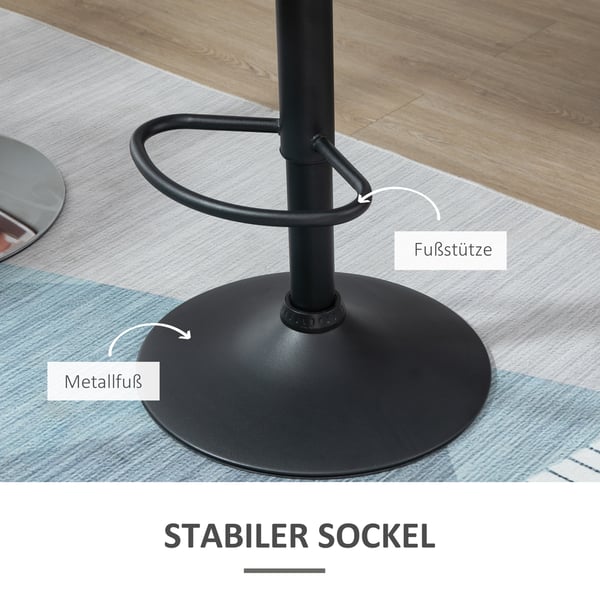 Barstol sæt, 51.5x57.5x93-114.5 cm, Sort