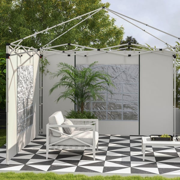 Gazebo Sidepaneler, 295x195 cm, Hvid
