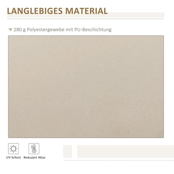 Markise, 395x245 cm, Hvid, Beige, metalstel