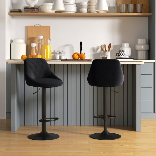 Barstol sæt, 46x48x83-104 cm, Sort