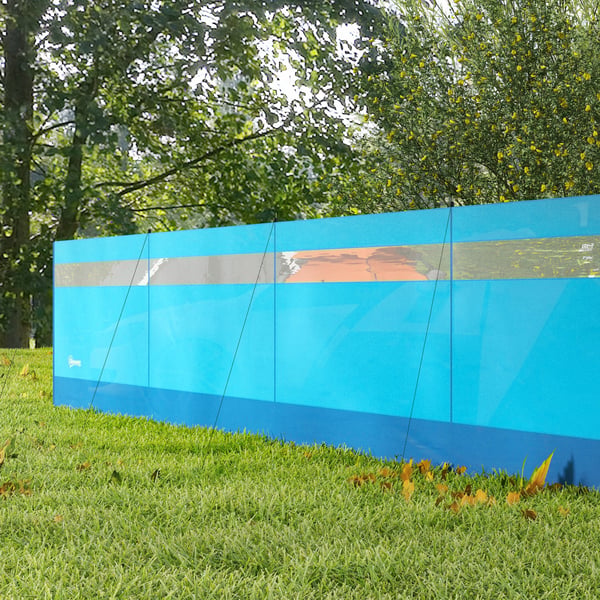 Campingvindruta, 725x140 cm, Blå